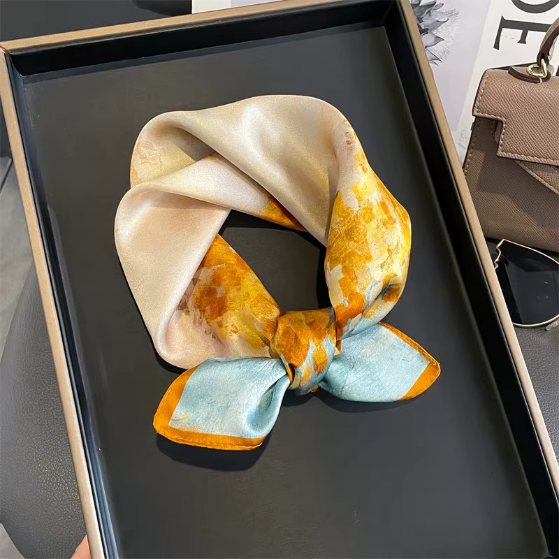 ZKVS Halstuch, quadratisch, Satin, Blumen, Damen - Bild 2