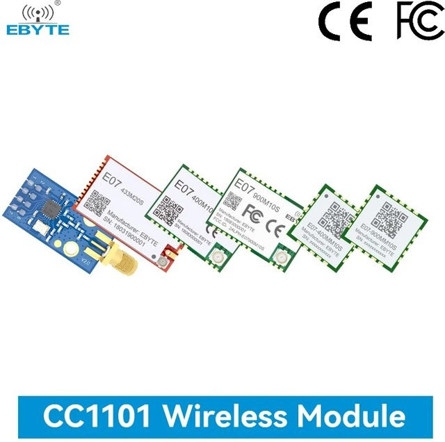 EBYTE CC1101 Wireless RF Modul 433 MHz E07 mit Antenne für große Reichweite bis 1,5 km, SMD, SPI-Schnittstelle, Multicolor - Bild 1