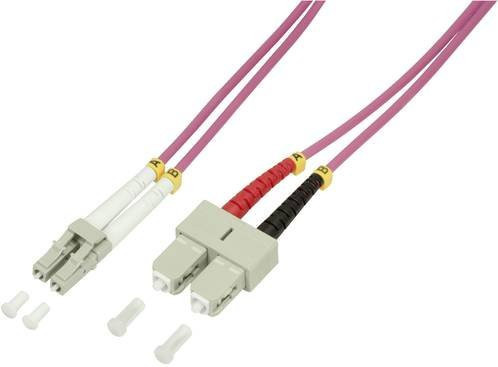 LogiLink FP4LS00 Glasfaser LWL Anschlusskabel Multimode OM4, 50/125 µm, Violett, Länge: 0,5 m - Bild 1