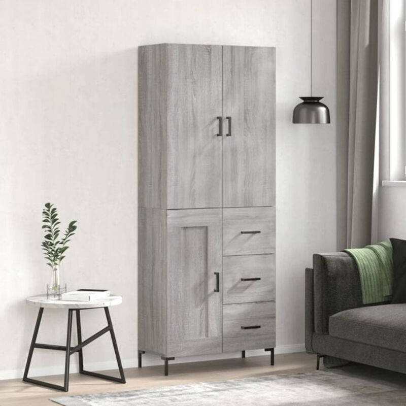 Vidaxl Highboard Modern in Grau aus Holzwerkstoff und Metall, B: 69,5 cm, T: 34 cm, H: 180 cm - Bild 1