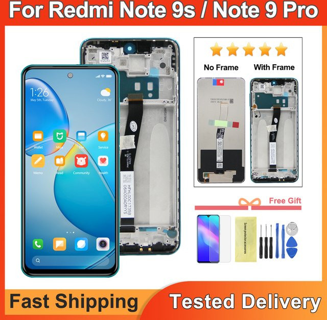 Xiaomi Redmi Note 9 Pro LCD Display Touchscreen Digitalisierer Ersatz für Redmi Note 9s M2003J6B2G in Schwarz - Bild 1