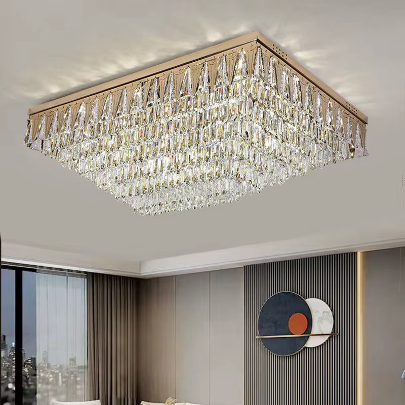 Moderne LED-Deckenleuchte von TAONUANSHU aus Kristall in Gold/Messing mit warmweißem Licht für Wohnzimmer, Flur und Esszimmer - Bild 1