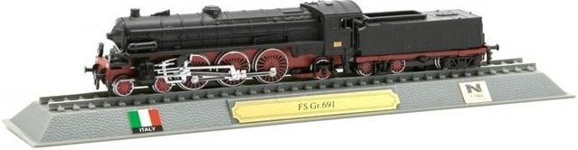 Rivarossi Modelllokomotive FS Gr.691 Loc076 Del Prado, statische Druckguss-Miniatur, Maßstab N 1:160 - Bild 1