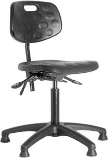 MeyChair Arbeitsdrehstuhl PW1 in Schwarz mit PU-Schaum und Gleitern für Home Office und professionelle Nutzung - Bild 1