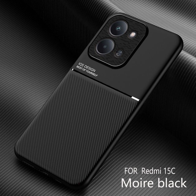 Xiaomi Redmi 15C 4G/5G Schutzhülle aus PU-Leder mit magnetischer Rückseite und weichem TPU-Rahmen in Schwarz oder Blau - Bild 1