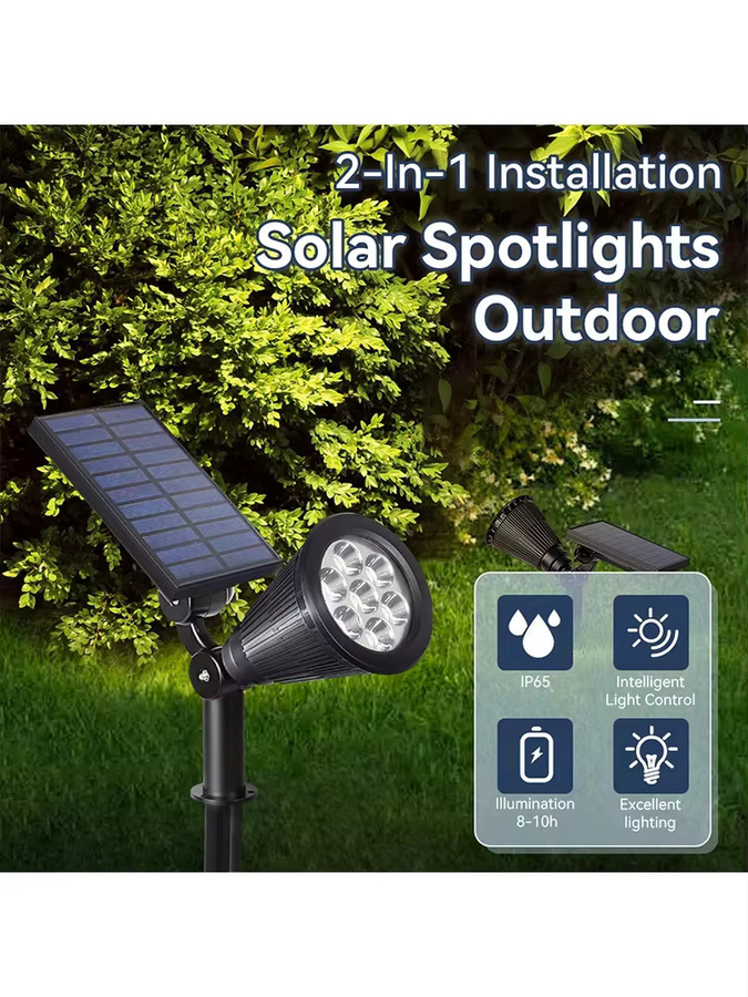 CANMEIJIA Solar LED Outdoor Spot Strahler IP65 Wasserdicht in Schwarz für Garten, Hof und Landschaftsbau - Bild 7