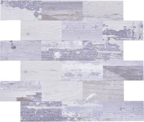 HuH Mosaik Mosaikmatte Magic Wandbelag in Grau mit Holzoptik, B: 29,4 cm, H: 28,8 cm - Bild 1