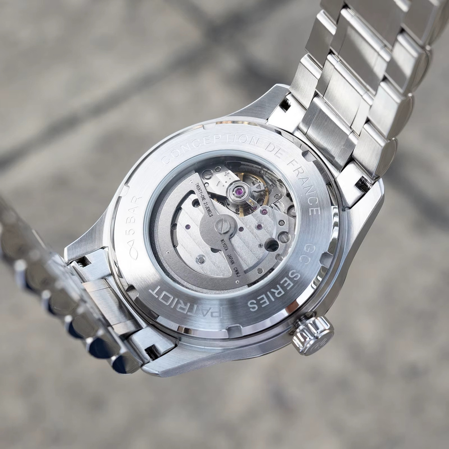 Patriot Automatik-Armbanduhr Edelstahl, Blau, Herren - Bild 3