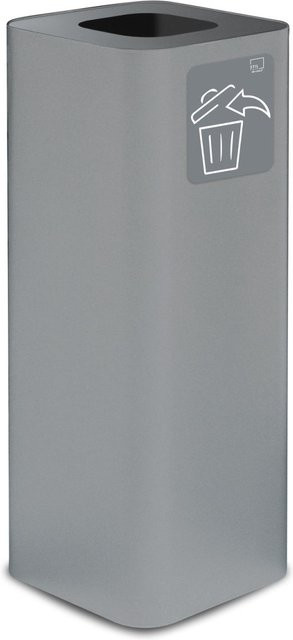 STIL CASA PURE Abfallsammelbehälter aus Stahl in Grau mit 60 l Volumen, B/T/H: 31,2 x 31,2 x 82,5 cm - Bild 1