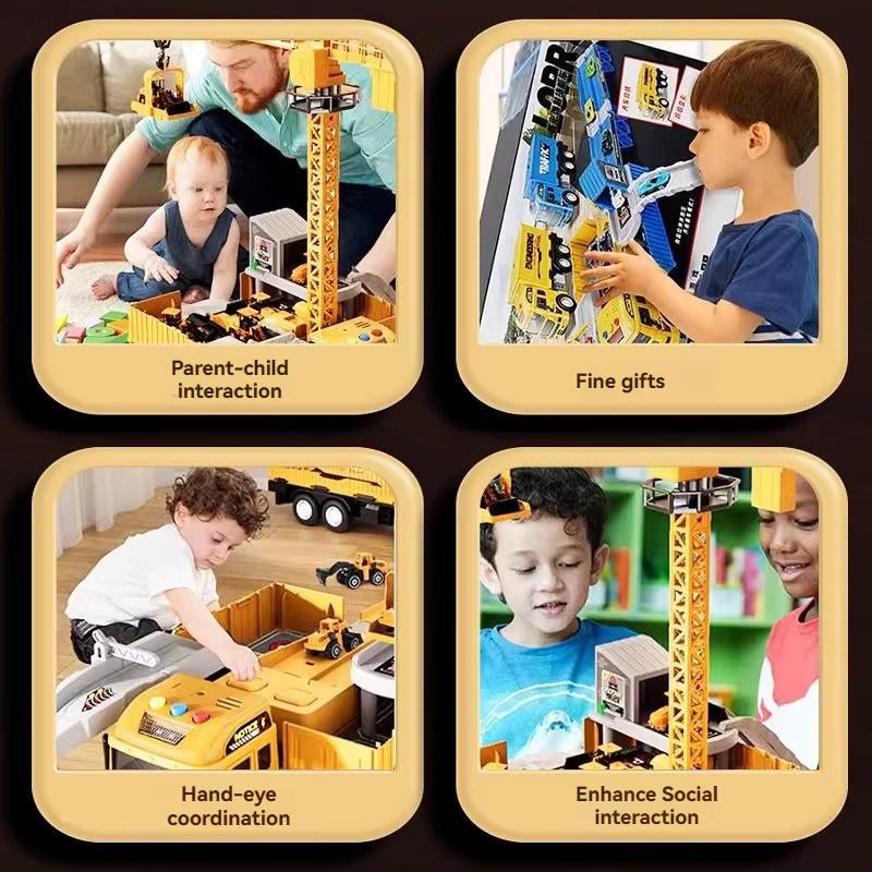 NUOYING Übergroßer Kinder-Behälter-LKW, LKW, Metall, Kunststoff, Gelb - Bild 3