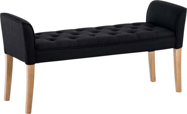 TPFLiving Chaiselongue Cäsar in Schwarz mit Stoffbezug und Massivholzrahmen, B/T/H: 128,0 x 43,0 x 64,0 cm - Bild 1