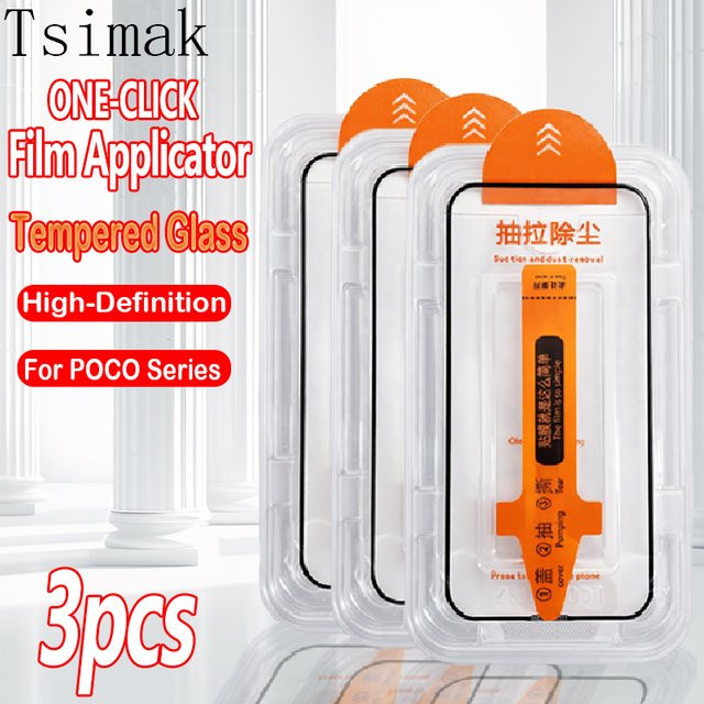 3er-Set gehärtetes Glas Display Schutzfolie für Xiaomi POCO F8 Pro und F8 Ultra 5G, transparent, staubfreie Installation - Bild 1