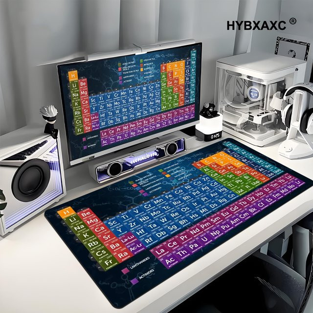 HYBXAXC XXL Mauspad mit Periodensystem der chemischen Elemente, weiß/mehrfarbig, B/T: 90 x 40 cm - Bild 1
