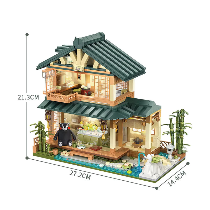 CETYL Japanischer Stil Street View Haus Tatami Zimmer Modell Bausteine DIY Architektur Set aus 1099 Teilen, Mehrfarbig - Bild 4