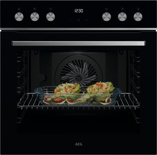 AEG Einbau Elektroherd Serie 5000 in Schwarz mit Heißluftgrill und Pizza-Stufe, 71 l, Breite: 59,5 cm - Bild 1
