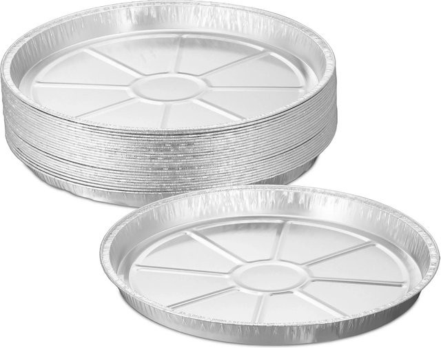 Relaxdays 25er Set Aluminium-Kuchenformen in Silber, hitzebeständig, Durchmesser: 27,5 cm, Höhe: 3 cm - Bild 1