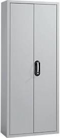 Magazinschrank SSI Schäfer Serie PROFI LF 211 mit Türen und 90 Sichtlagerkästen, Farbe Hellsilber, H: 169,0 cm, B: 90,0 cm, T: 70,0 cm - Bild 1
