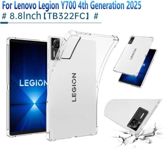Transparentes TPU-Schutzcase für Lenovo Legion Y700 4. Generation 8,8 Zoll (2025 TB322FC) mit Airbag-Schutz - Bild 1