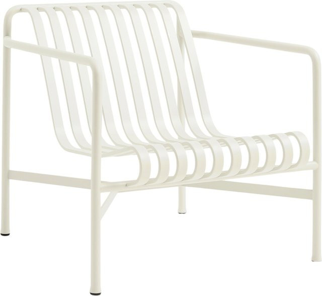 HAY Palissade Lounge Chair Low in Weiß aus lackiertem Stahl mit Armlehnen - Bild 1