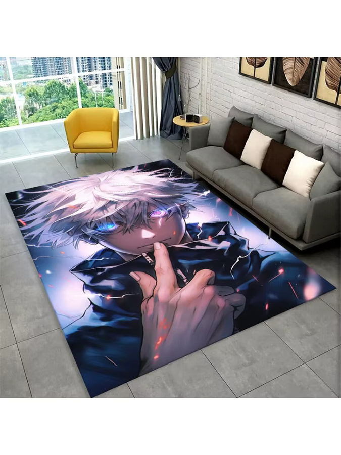 MINISO Jujutsu Kaisen Anime Itadori Yuji Teppich mit Kinder-Motiv, rutschfest, mehrfarbig, B/T: 60 x 40 cm - Bild 2