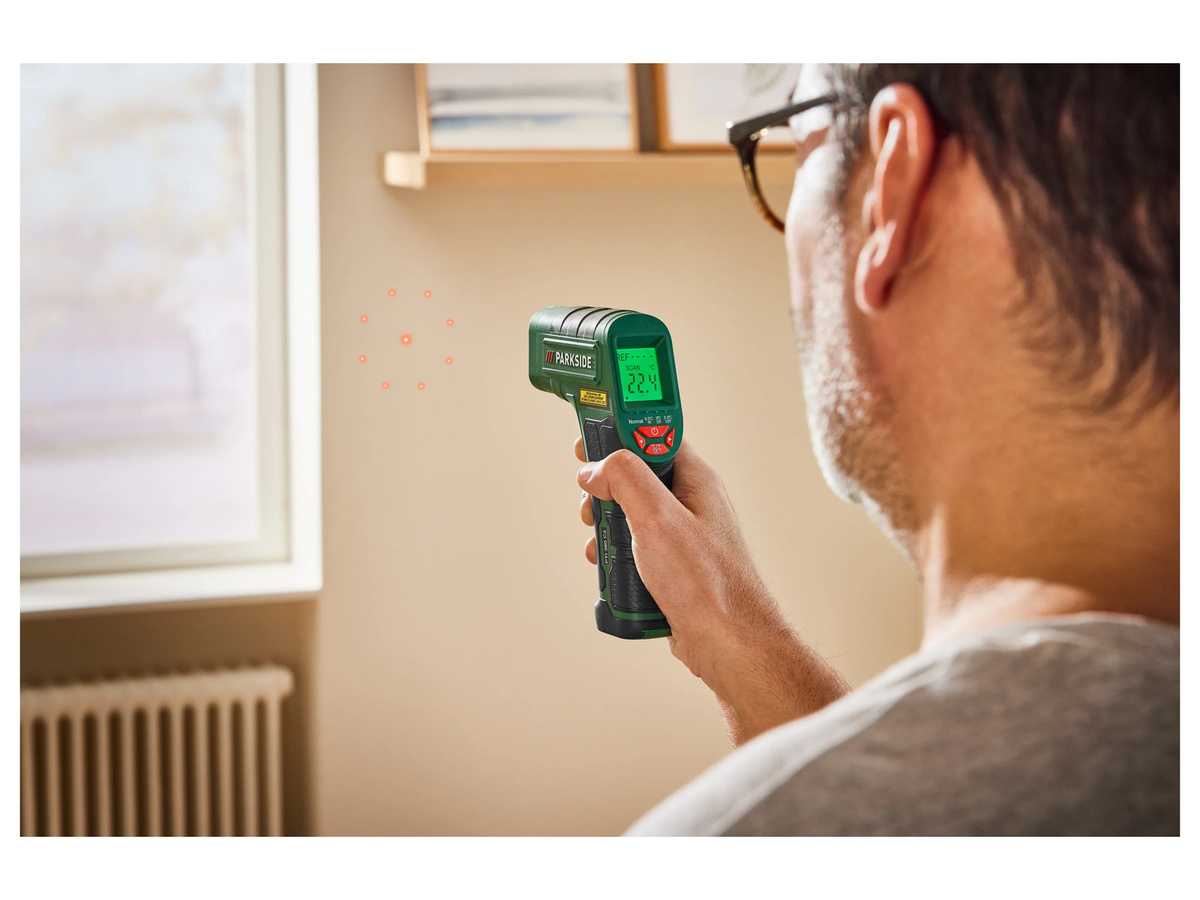 Parkside Infrarot-Temperaturmessgerät PTI 380 C2 mit farbiger Anzeige und Hinweiston in Grün - Bild 2