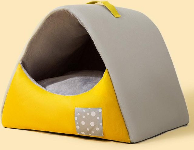 Winterwarmes Katzenhausnest von Household supplies MH als geschlossenes Katzenbett und Hundenest in Grau oder Grün - Bild 1