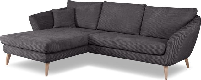Polsterecke SANSIBAR FÜNEN in Dunkelgrau mit Cordstoff und Armlehnen, L-Form, B/T/H: 266 x 134 x 82 cm - Bild 1