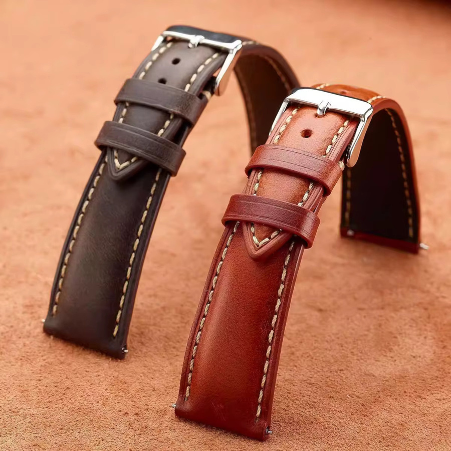 CHIICSMART Uhrenarmband Leder, Schwarz Braun, Unisex - Bild 2
