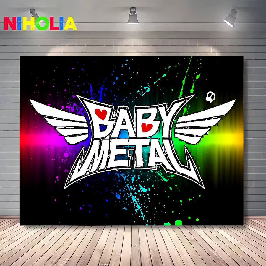 Mesuca Fotokulisse für Baby-Fotografien mit abstraktem Metall-Logo-Design in Mehrfarbig, Rechteckig - Bild 3