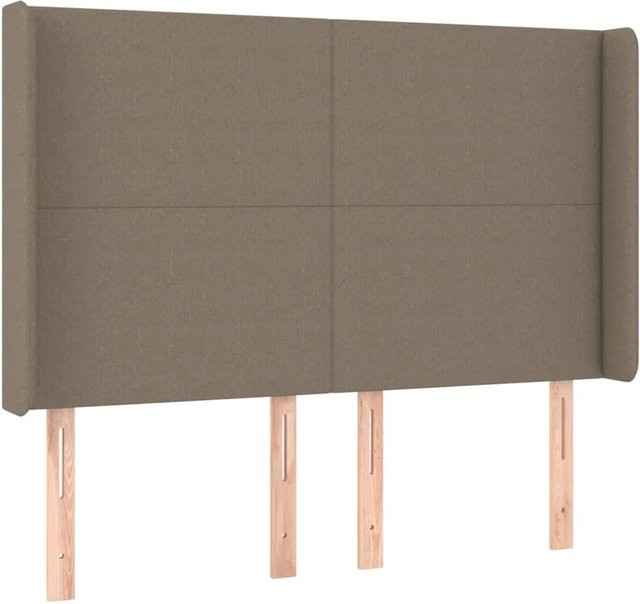 vidaXL LED Kopfteil in Taupe mit integrierter Beleuchtung und USB-Anschluss, Breite: 147 cm, Tiefe: 16 cm, Höhe: 118 bis 128 cm - Bild 1