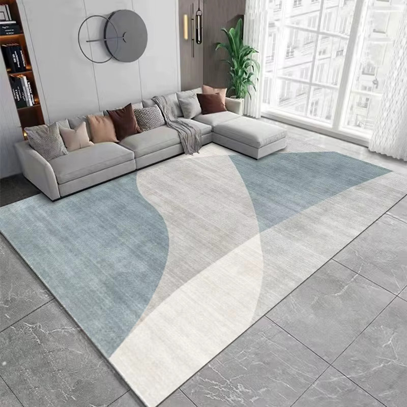 Minimalistischer Teppich in Blau im nordischen Design mit Anti-Rutsch-Funktion für Wohnzimmer und Schlafzimmer - Bild 2