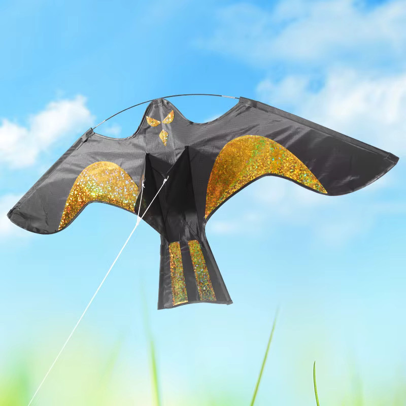 Adler-Drachen zur Vogelabwehr mit Laserspleißtechnik in Schwarz und Grau, 47 Zoll Vogelvertreibungsdrachen für Garten, Hof und Bauernhof zum Schutz von Pflanzen und Reisfeldern - Bild 3