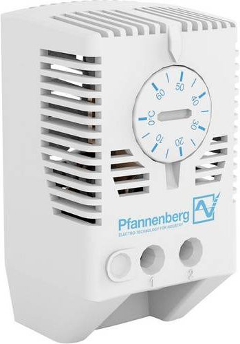 Pfannenberg Schaltschrank-Thermostat FLZ 530, 0 bis +60°C, 240 V/AC, 1 Schließer, Weiß, B: 40 mm, T: 36 mm, H: 72 mm - Bild 1