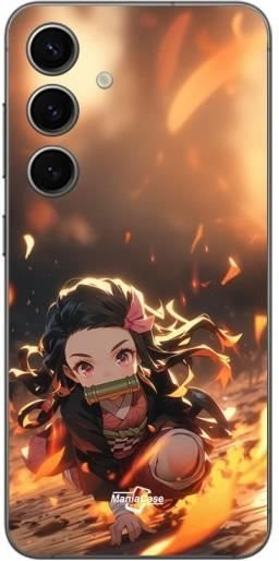 Samsung Galaxy S24 Schutzhülle mit Demon Slayer Nezuko 3D Anime Manga Design in Multicolour - Bild 1