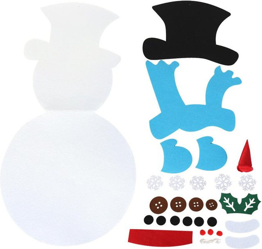 Neoglint DIY Filz Schneemann und Schneeflocken Weihnachtsdekoration für Kinder, mehrfarbig hängend - Bild 1