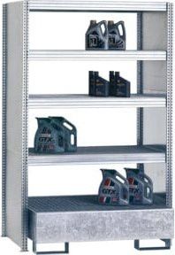 Regalwerk BERT Umweltregal Anbaufeld in Silber, H x B x T: 250 x 128,5 x 60 cm - Bild 1