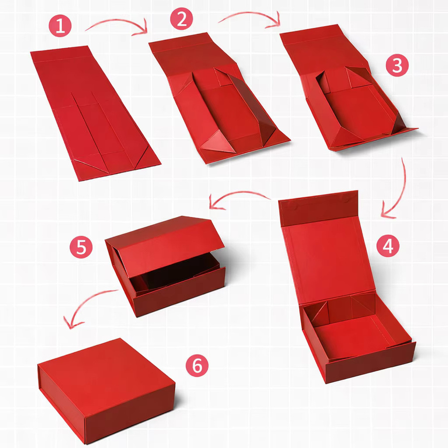 Luxuriöse magnetische Geschenkbox aus Papier in Blau für Schmuck, Kosmetik oder Kleidung mit individuellem Logo-Druck - Bild 4
