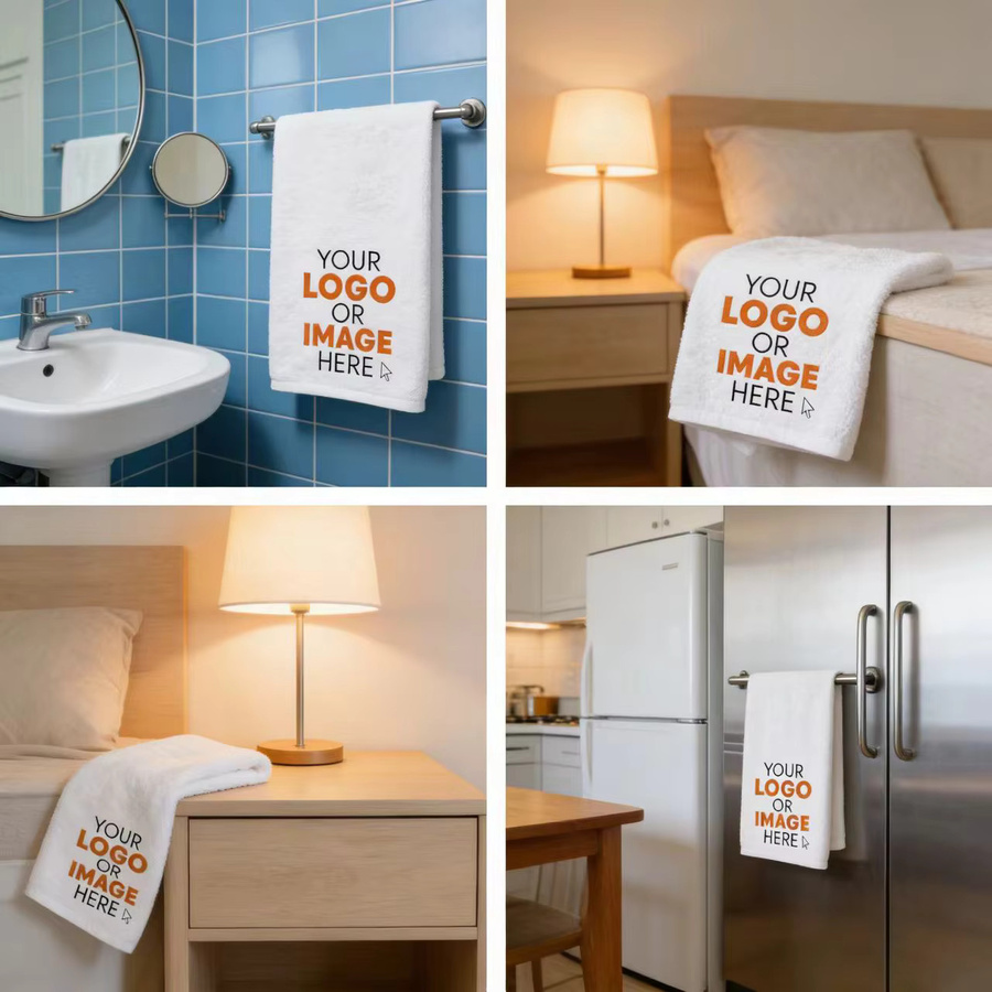 Personalisierte Gesichtstücher von SRH in Weiß mit modernem Stickdesign für Damen und Herren - Bild 2