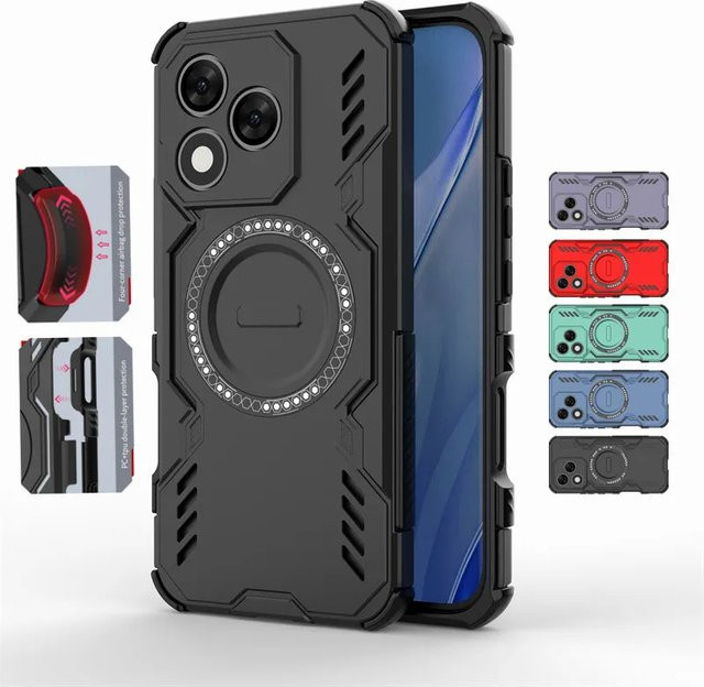 Schutzhülle mit Wärmeableitung und magnetischem kabellosem Laden für Honor 400 Lite 5G, Honor 400 Pro und 200 Lite in Schwarz - Bild 1