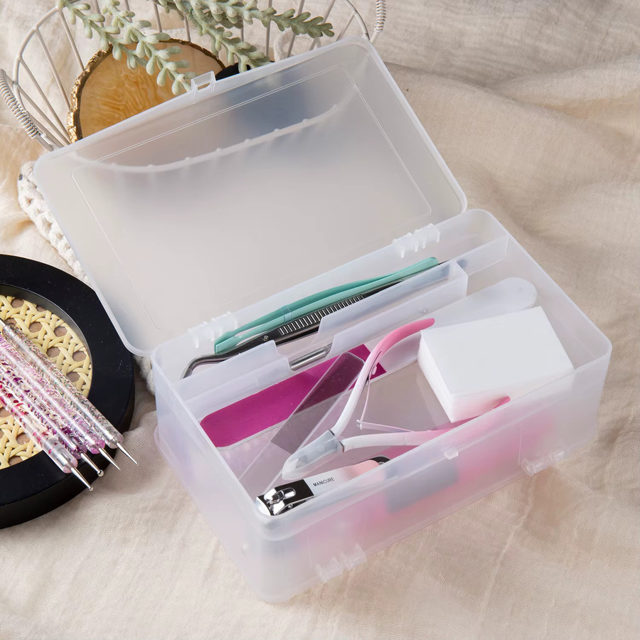 LUSLUKING Aufbewahrungsbox für Nagelwerkzeuge, 2-Tier, PP - Bild 2
