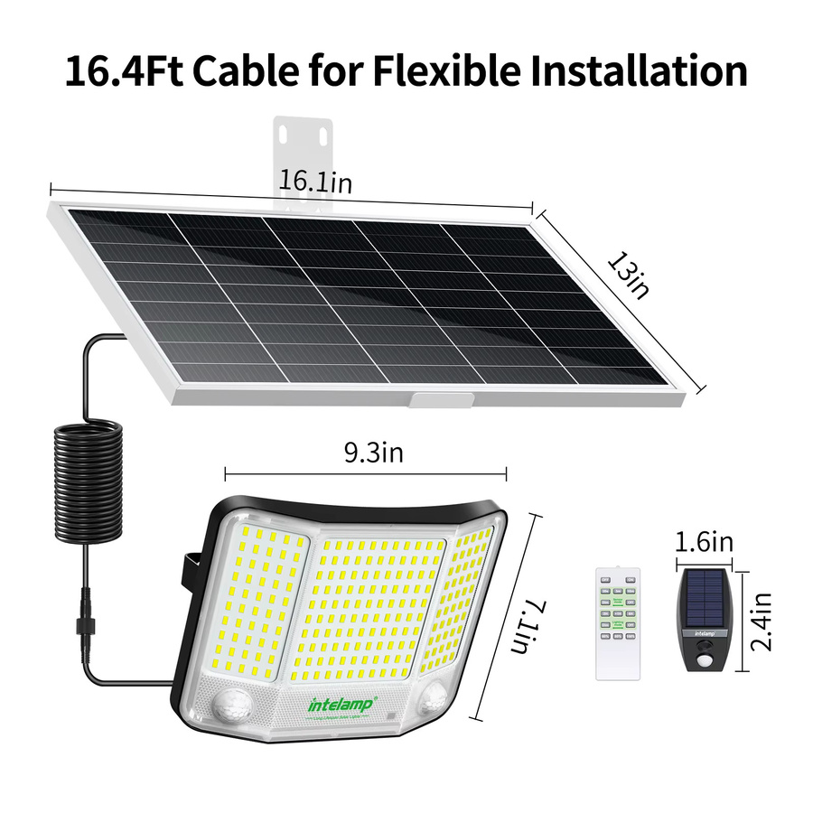 Intelamp Solar LED Außenstrahler mit 20000mAh Akku, Dual-Bewegungssensor und großem Solarpanel, Weiß - Bild 6
