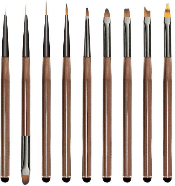 Happypilot Nail Art Pinsel Set, 9 Stück, Grau, Unisex - Bild 1