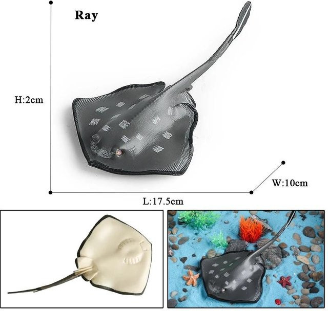 Oenux Meerestiere Rochen Teufelsrochen Mantarochen Spielfiguren 10-teiliges Set - Bild 1