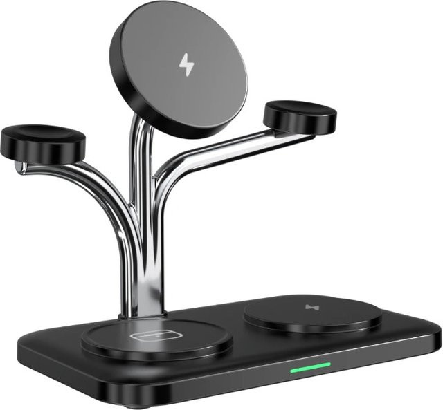 VIKEFON 5 in 1 15W Dual Magnetisches kabelloses Ladegerät für iPhone 12 bis 17, Samsung Galaxy Watch und AirPods Pro/Buds - Bild 1