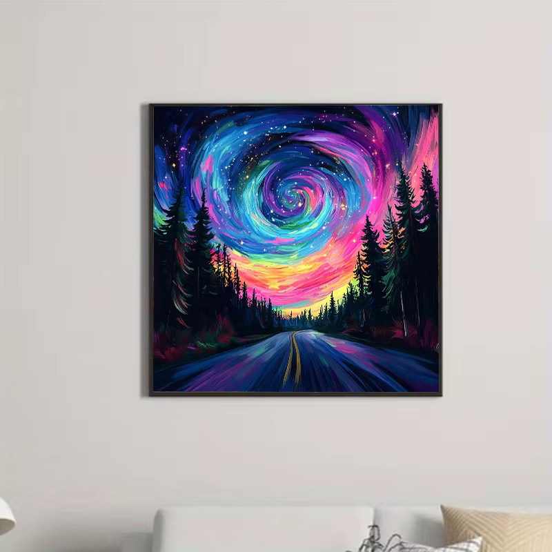 Huacan DIY Diamantmalerei Sternenhimmel Mosaik Landschaft in Multicolour B/B/H: 20 x 20 x 20 cm - Bild 2