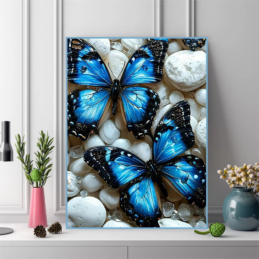 Evershine Diamantmalerei Schmetterling 5D DIY Kunst Mosaik Set mit Strass Stickerei, B/H: 30 x 20 cm - Bild 3