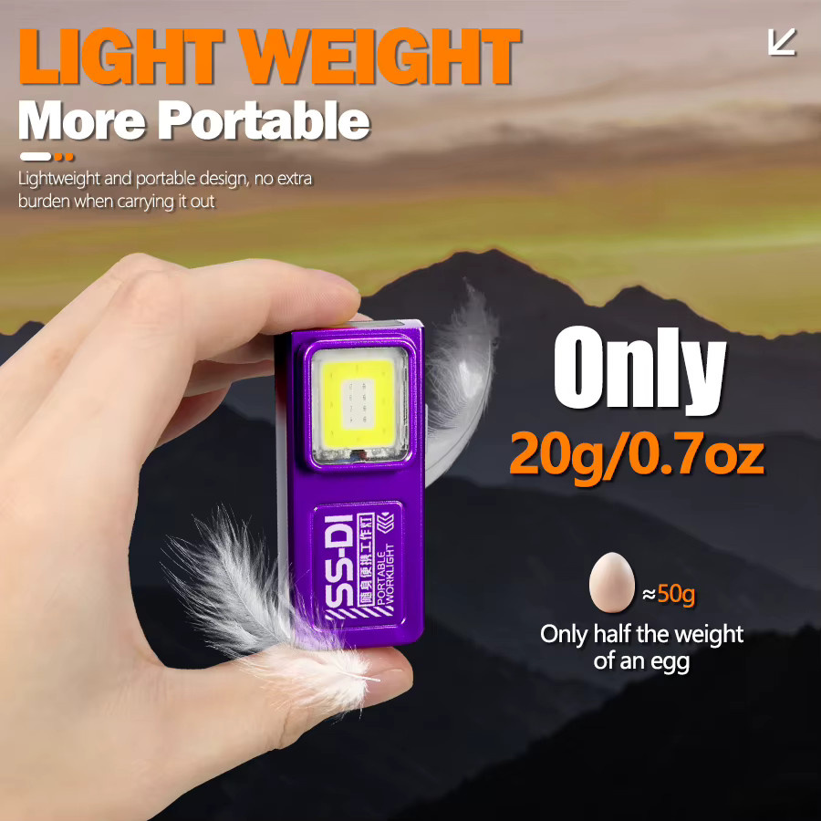 NEWBIRTH LED COB Mini-Taschenlampe mit Magnet und USB-Wiederaufladung für Outdoor, Camping und Arbeit - Bild 6