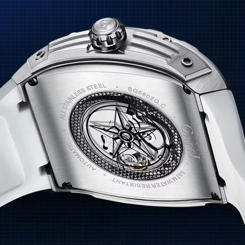 BONEST GATTI Armbanduhr Automatik, Tonneau, Edelstahl, Saphirglas, 46 mm, Herren - Bild 5
