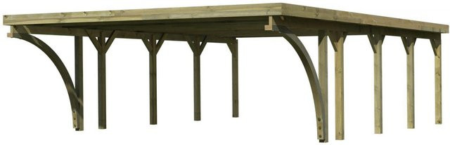 Karibu Doppelcarport Classic 3 mit StahlDach und 2 Einfahrtsbögen B: 778 cm, T: 563 cm - Bild 1