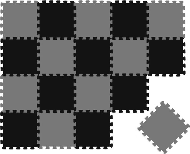 LittleTom Puzzlematte für Baby & Kinder, 18 Stück, Schwarz & Grau, B/T/H: 30 x 30 cm - Bild 1
